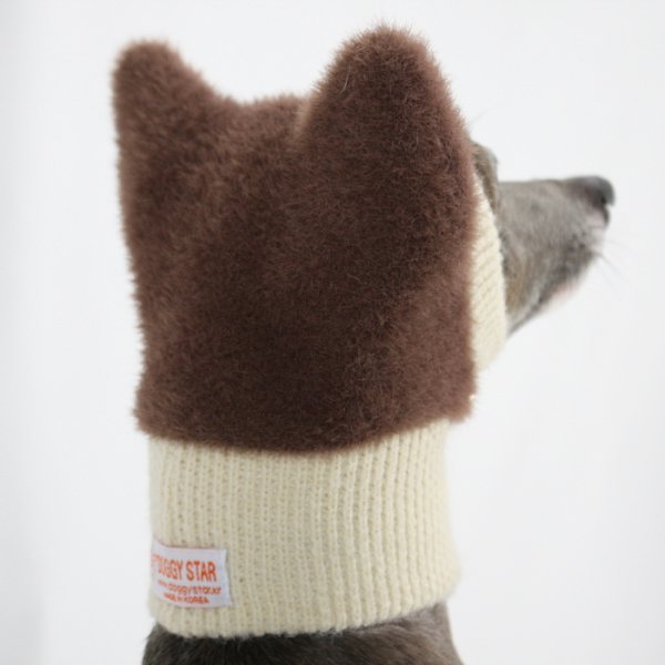 画像10: イタグレ帽子 S  L 小型犬 中型犬 秋冬 耳付き ニットキャップ ビニー帽 ほっかむり帽子（服は含まれません）doggystar ドッギースター即日発送出来ます。 (10)