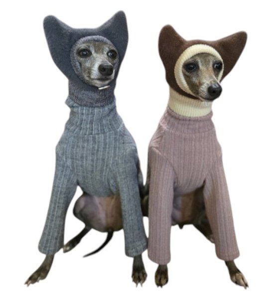 画像33: イタグレ帽子 S  L 小型犬 中型犬 秋冬 耳付き ニットキャップ ビニー帽 ほっかむり帽子（服は含まれません）doggystar ドッギースター即日発送出来ます。 (33)