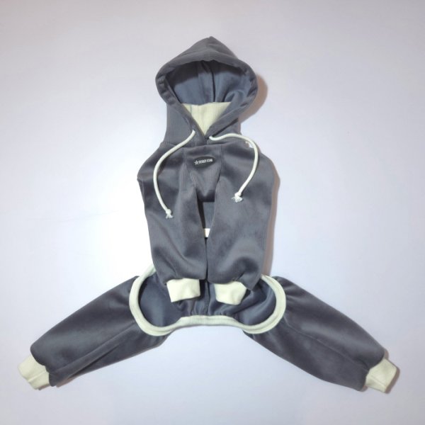 画像36: イタグレ服  S M L XL 2XL 3XL コーデュロイ パーカー リブ地   ロンパース つなぎ 小型犬 中型犬 大型犬 春 秋 冬服 doggystar ドッギースター  即日発送できます。 (36)