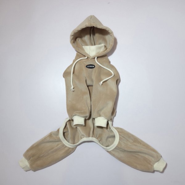 画像30: イタグレ服  S M L XL 2XL 3XL コーデュロイ パーカー リブ地   ロンパース つなぎ 小型犬 中型犬 大型犬 春 秋 冬服 doggystar ドッギースター  即日発送できます。 (30)