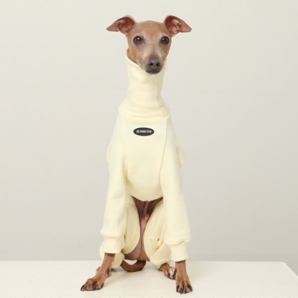 画像4: イタグレ服 S M L XL 2XL 3XL ピーチ 無地 長袖 ロンパース つなぎ 小型犬 中型犬 大型犬 春  秋 冬 doggystar ドッギースター 即日発送出来ます (4)