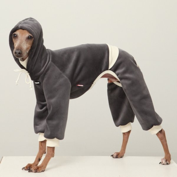 画像11: イタグレ服  S M L XL 2XL 3XL コーデュロイ パーカー リブ地   ロンパース つなぎ 小型犬 中型犬 大型犬 春 秋 冬服 doggystar ドッギースター  即日発送できます。 (11)