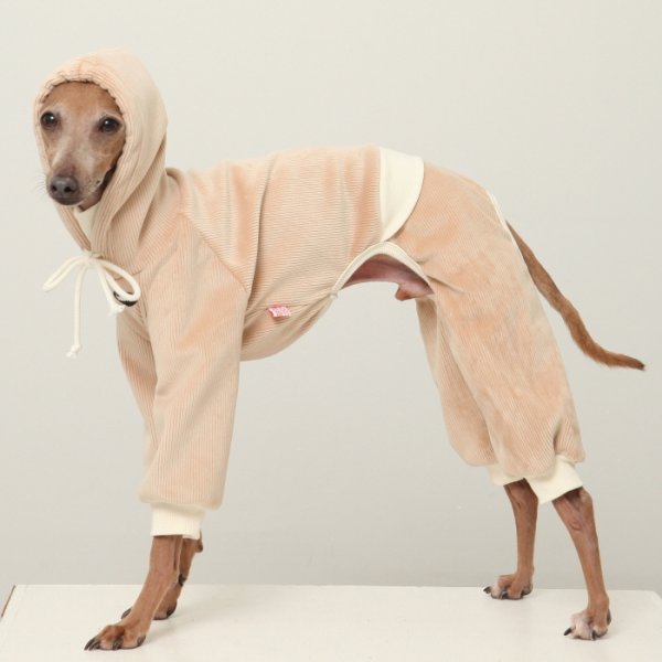 画像7: イタグレ服  S M L XL 2XL 3XL コーデュロイ パーカー リブ地   ロンパース つなぎ 小型犬 中型犬 大型犬 春 秋 冬服 doggystar ドッギースター  即日発送できます。 (7)