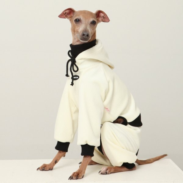 画像4: イタグレ服  S M L XL 2XL 3XL コーデュロイ パーカー リブ地   ロンパース つなぎ 小型犬 中型犬 大型犬 春 秋 冬服 doggystar ドッギースター  即日発送できます。 (4)