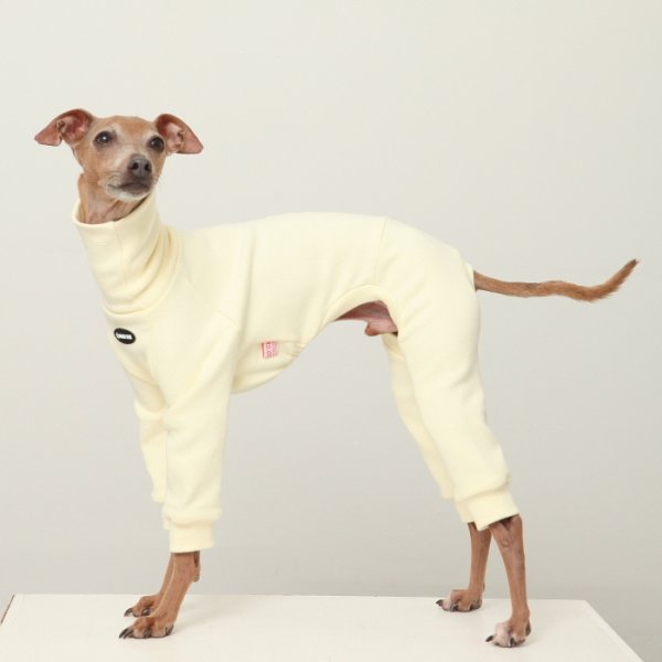 画像2: イタグレ服 S M L XL 2XL 3XL ピーチ 無地 長袖 ロンパース つなぎ 小型犬 中型犬 大型犬 春  秋 冬 doggystar ドッギースター 即日発送出来ます (2)