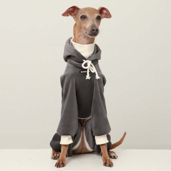 画像13: イタグレ服  S M L XL 2XL 3XL コーデュロイ パーカー リブ地   ロンパース つなぎ 小型犬 中型犬 大型犬 春 秋 冬服 doggystar ドッギースター  即日発送できます。 (13)