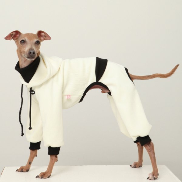 画像2: イタグレ服  S M L XL 2XL 3XL コーデュロイ パーカー リブ地   ロンパース つなぎ 小型犬 中型犬 大型犬 春 秋 冬服 doggystar ドッギースター  即日発送できます。 (2)