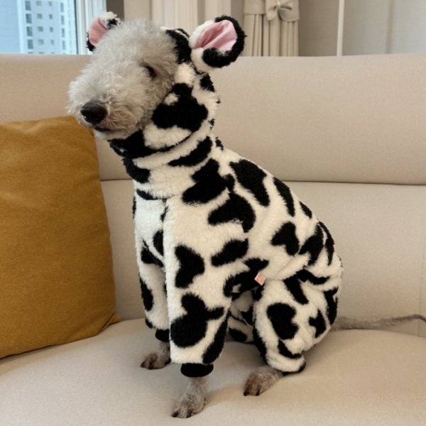 画像12: イタグレ服 S M L XL 2XL 3XL ウシさん フリース ロンパース つなぎ 小型犬 中型犬 大型犬 冬服 韓国犬服 doggystar ドッギースター 即日発送出来ます (12)