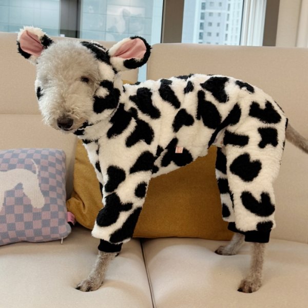 画像13: イタグレ服 S M L XL 2XL 3XL ウシさん フリース ロンパース つなぎ 小型犬 中型犬 大型犬 冬服 韓国犬服 doggystar ドッギースター 即日発送出来ます (13)