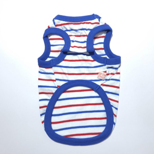 画像7: 犬服 ボーダー スマイル シンプル タンクトップ S M L XL 2XL 3XL 4XL 5XL 6XL 小型犬 中型犬 大型犬 春 夏 袖なし おしゃれ ペット服 doggystar ドッギースター  (7)