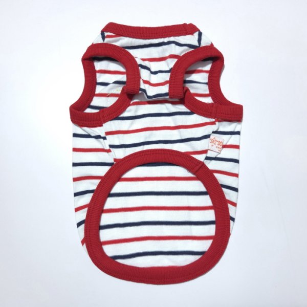 画像6: 犬服 ボーダー スマイル シンプル タンクトップ S M L XL 2XL 3XL 4XL 5XL 6XL 小型犬 中型犬 大型犬 春 夏 袖なし おしゃれ ペット服 doggystar ドッギースター  (6)
