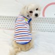 画像1: 犬服 ボーダー スマイル シンプル タンクトップ S M L XL 2XL 3XL 4XL 5XL 6XL 小型犬 中型犬 大型犬 春 夏 袖なし おしゃれ ペット服 doggystar ドッギースター  (1)