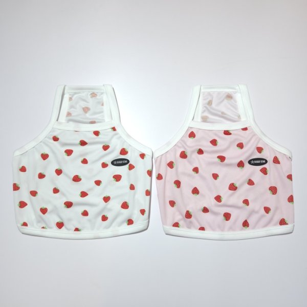 画像2: フレブル服  L XL 2XL 3XL 4XL 5XL 吸汗速乾 いちごメッシュ  クロップド タンクトップ 中型犬 大型犬 フレンチブルドッグ パグ 夏 doggystar ドッギースター 7月中旬発送 (2)