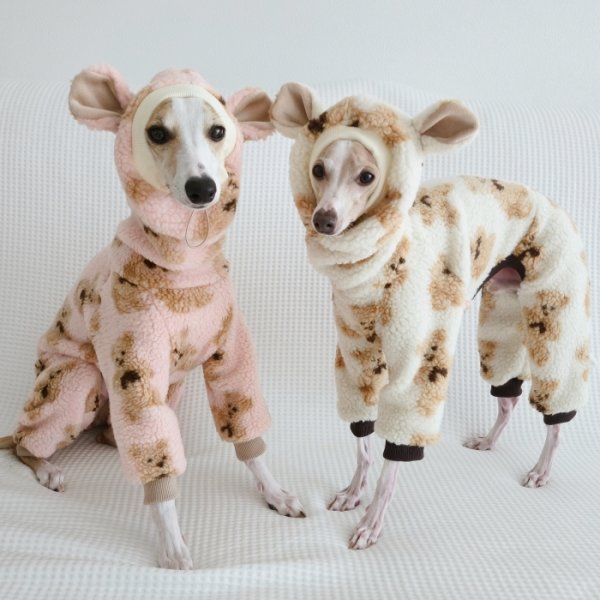 画像37: イタグレ服 S M L XL 2XL 3XL くまさん フリース ロンパース つなぎ 小型犬 中型犬 大型犬 冬服 韓国犬服 doggystar ドッギースター 9月初旬発送出来ます (37)