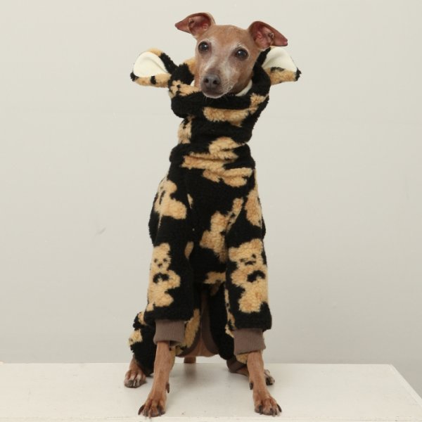 画像9: イタグレ服 S M L XL 2XL 3XL くまさん フリース ロンパース つなぎ 小型犬 中型犬 大型犬 冬服 韓国犬服 doggystar ドッギースター 9月初旬発送出来ます (9)