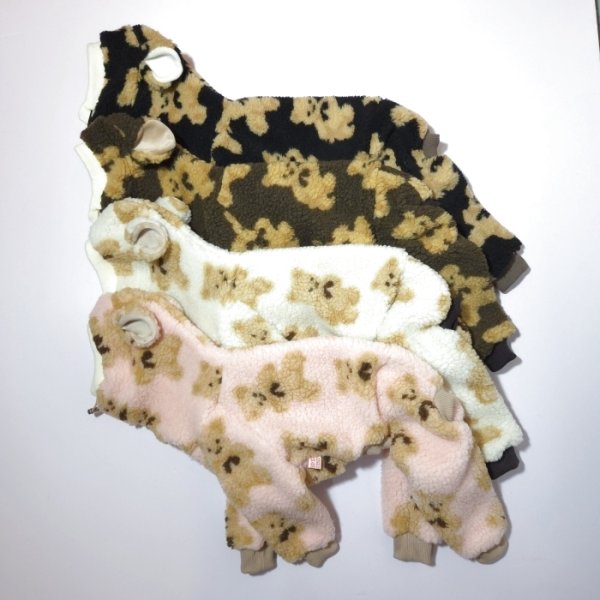 画像43: イタグレ服 S M L XL 2XL 3XL くまさん フリース ロンパース つなぎ 小型犬 中型犬 大型犬 冬服 韓国犬服 doggystar ドッギースター 9月初旬発送出来ます (43)