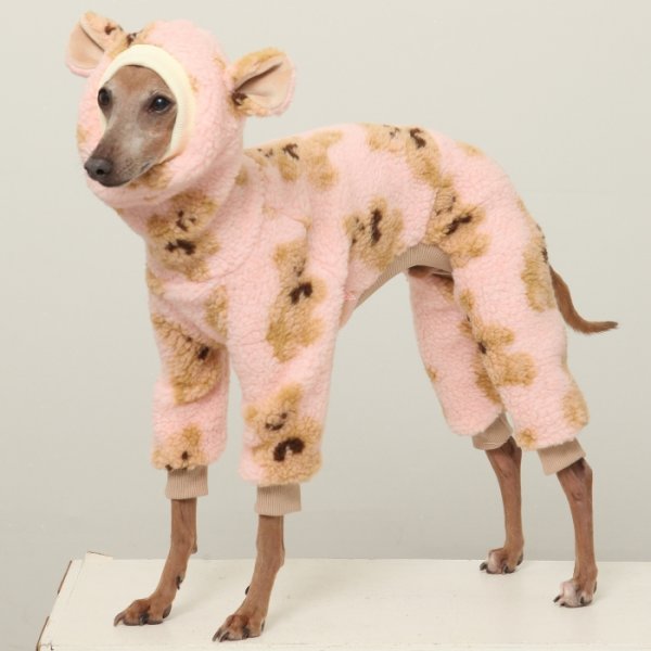 画像16: イタグレ服 S M L XL 2XL 3XL くまさん フリース ロンパース つなぎ 小型犬 中型犬 大型犬 冬服 韓国犬服 doggystar ドッギースター 9月初旬発送出来ます (16)