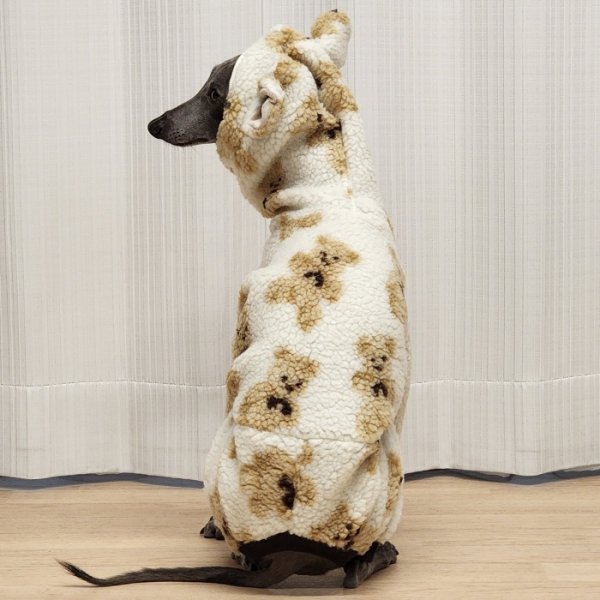 画像34: イタグレ服 S M L XL 2XL 3XL くまさん フリース ロンパース つなぎ 小型犬 中型犬 大型犬 冬服 韓国犬服 doggystar ドッギースター 9月初旬発送出来ます (34)