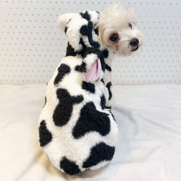 画像1: 犬服 ウシさん ボアパーカー Tシャツ 小型犬 中型犬 大型犬 S M L XL 2XL 3XL 4XL 5XL 6XL 秋冬 韓国犬服 おしゃれ ペット服 doggystar ドッギースター  (1)