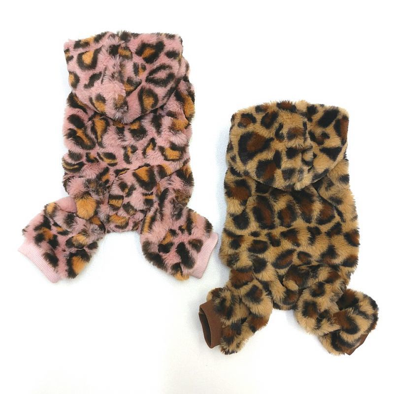 犬服 ヒョウ柄 可愛い ロンパース S M L Xl 小型犬 中型犬 秋冬 つなぎ Cocker Papa