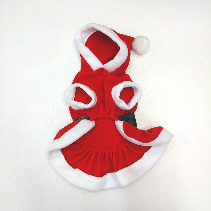 犬服 かわいい S M L Xl 冬服 クリスマス サンタ フリース ワンピース 即日出荷出来ます Cocker Papa
